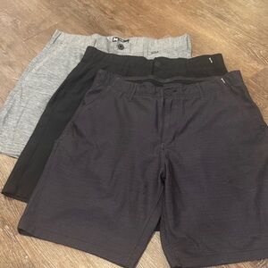 Hurley Gray and Black Men's Shorts Trio